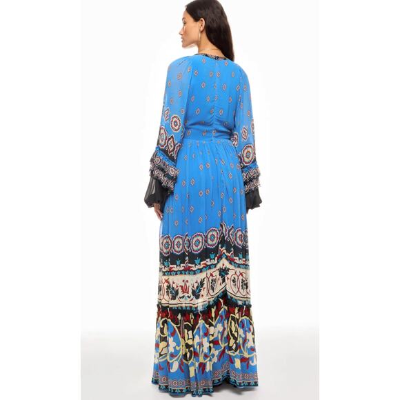 FARM Rio Anika Tiles Blue Maxi Dress - Picture 6 of 15